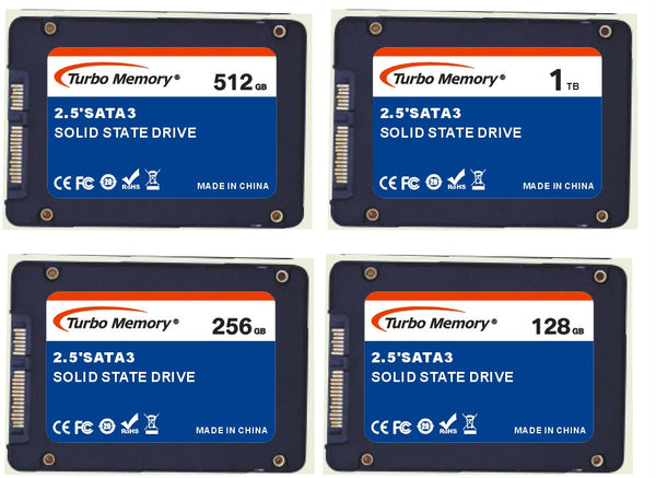 Turbo Memory 2.5" SATA III Internal SSD - 128GB, 256GB, 512GB, 1TB Solid State Drive